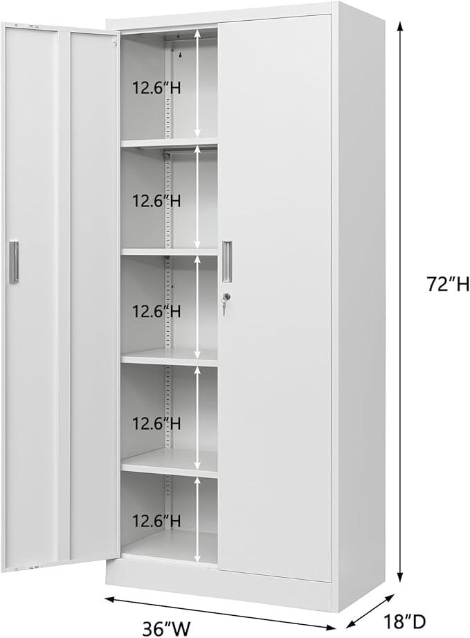 Storage Cabinet, 72 Inch Tall Metal Storage Cabinet