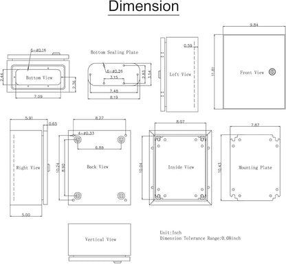 VEVOR NEMA Steel Enclosure, IP66 Waterproof & Dustproof, Outdoor/Indoor