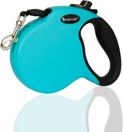 Retractable Dog Leash Hands-Free Adjustable Length 16ft with Safety Lock Durable Nylon Belt for Small Medium Large Dogs Easy Walk Training Portable Dog Leash Blue M