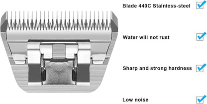 7FW Dog Grooming Wide Blade,Detachable Pet Dog Grooming Blades,Compatible with Andis,Oster A5,Wahl km10 Clippers.Cutting Length 1/8 in(3.2mm)