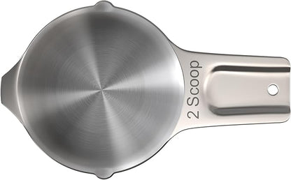 Color Up 2 Scoop (2 Cup / 480 ml) Stainless Steel Pet Food Measuring Scoop for Dogs, Cats, Rabbits & Birds – Dual Pour Spouts, Ergonomic Handle, Dishwasher Safe