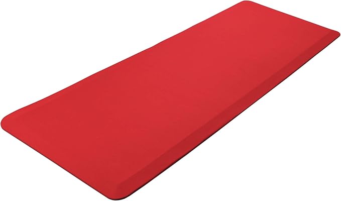 Ultralux Anti-Fatigue Long Floor Runner Comfort Mat, Thick Non-Slip Cushioned Kitchen Standing Mat 3/4” Thick 24" x 71" Premium Durable Ergonomic Multi-Use Standing Support Pad, Home, Office Rug, Red
