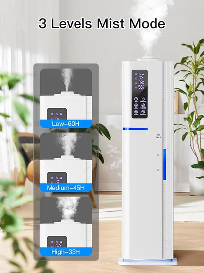 Zeova 10L/2.64Gal Humidifiers for Bedroom, Top Fill Quiet Ultrasonic Cool Mist