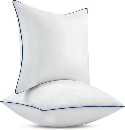 22x22 Inch Pillow Inserts Set of 2-100% Cotton Cover, Square Decorative Throw Pillows for Couch, Sofa, Chair, or Bed (2 Pack, 22x22 Inch)