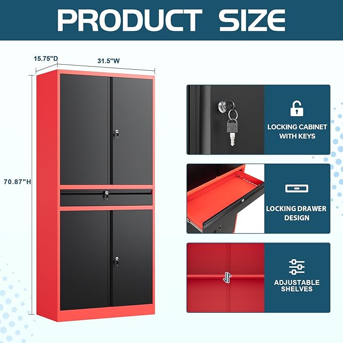 MIIIKO Metal Storage Cabinet