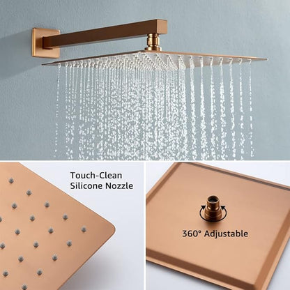 Iriber Brushed Rose Gold Rain Shower System