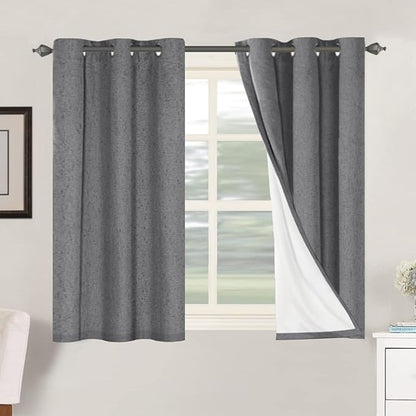 H.VERSAILTEX Primitive Linen Curtains 100% Blackout Curtain Drapes Burlap