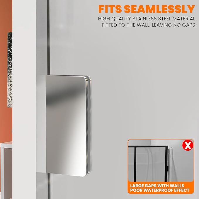20.5" W×78.75" H Shower Glass Panel, Fixed Frameless Shower Screen