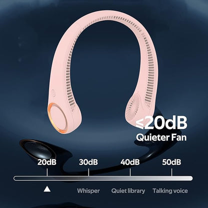Portable Neck Fan, Hands Free Bladeless Fan, 360° Cooling Personal Fan