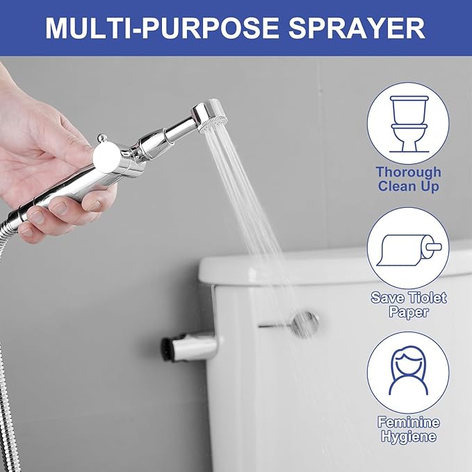 Chrome Handheld Bidet Sprayer Attachment
