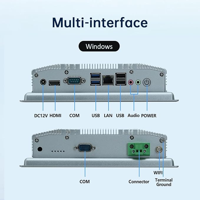 8-Inch Industrial Embedded Panel PC, Ratio 16:10 Multi-Touchscreen-Monitor