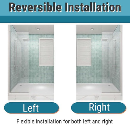 Sunrosa 24"×76" Shower Glass Panel, 8mm Thick Shower Screen, Brushed Nickel