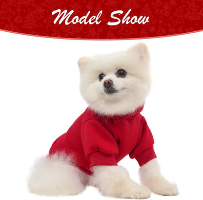 KOOLTAIL Basic Dog Hoodie - Soft and Warm Dog Hoodie Sweater with Leash Hole and Pocket, Dog Winter Coat, Cold Weather Clothes Sweatshirt for Small Medium Large Dogs Puppy Cat Boys Girls Red L
