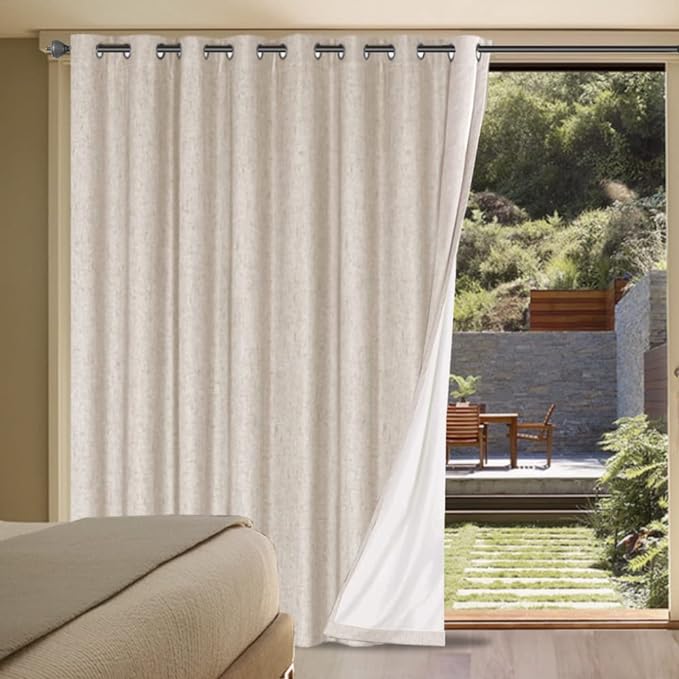 H.VERSAILTEX Linen Blackout Curtains Durable Thick Textured Linen Look 100%