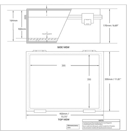 Co. ABS 11.81" x 15.7" x 6.7" Waterproof IP67 Hinged Electronics Box