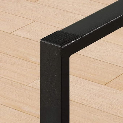 IBF Rustic Coffee Table, Wood and Metal Simple Industrial Modern Center Table, Minimalist Rectangle Wooden Farmhouse Cocktail Table for Living Room, Dark Gray Oak, 47 Inch