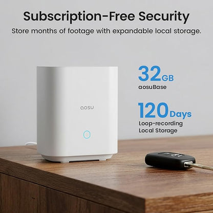 aosu Security Cameras Outdoor Wireless, 2 Cam-Kit, No Subscription,
