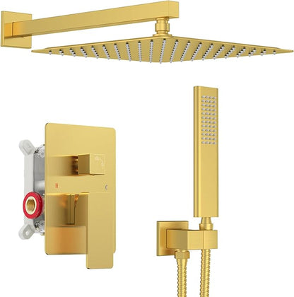 Iriber Brushed Gold Rain Shower System