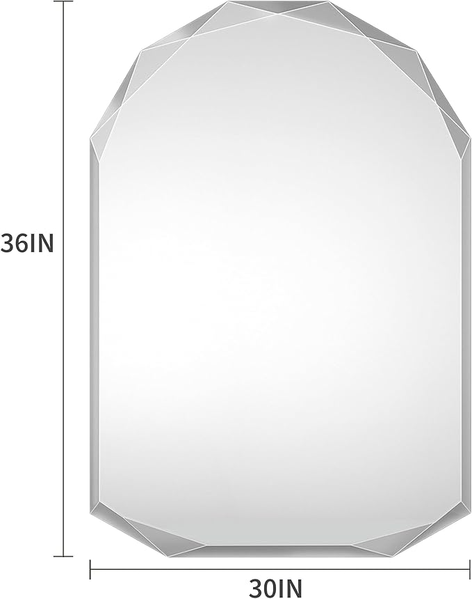Suidia Bathroom Mirror, Frameless Bathroom Mirror