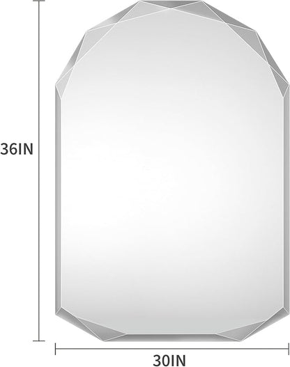 Suidia Bathroom Mirror, Frameless Bathroom Mirror