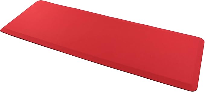 Ultralux Anti-Fatigue Long Floor Runner Comfort Mat, Thick Non-Slip Cushioned Kitchen Standing Mat 3/4” Thick 24" x 71" Premium Durable Ergonomic Multi-Use Standing Support Pad, Home, Office Rug, Red