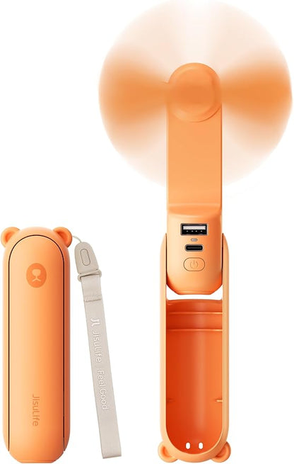 JISULIFE Handheld Mini Fan, 3 IN 1 USB Rechargeable Portable Fan