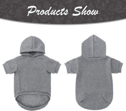 KOOLTAIL Basic Dog Hoodie - Soft and Warm Dog Hoodie Sweater with Leash Hole and Pocket, Dog Winter Coat, Cold Weather Clothes Sweatshirt for Small Medium Large Dogs Puppy Cat Boys Girls Grey XXL