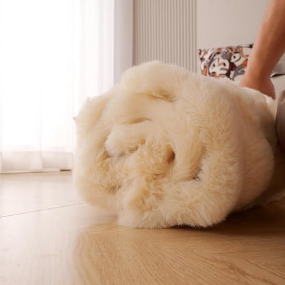 SHENGOCASE Pet Cushion Pad, 15.7 x 23.6 inches, 2-Pack, Faux Fur Dog Cat Kneading Pillow, Washable Crate Mat, Beige