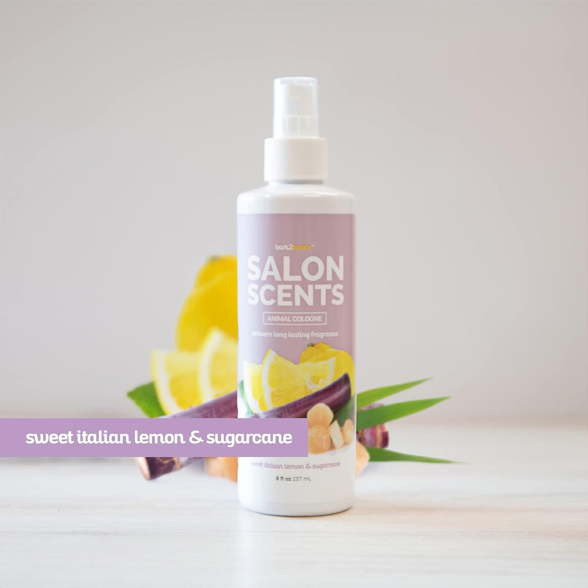 Bark2Basics Salon Scents Pet Grooming Cologne - 8 oz, Natural Professional Perfume for Dogs and Cats, Long Lasting, Deodorizing, Made in The USA (Sweet Italian Lemon)