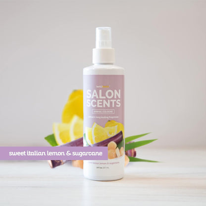 Bark2Basics Salon Scents Pet Grooming Cologne - 8 oz, Natural Professional Perfume for Dogs and Cats, Long Lasting, Deodorizing, Made in The USA (Sweet Italian Lemon)