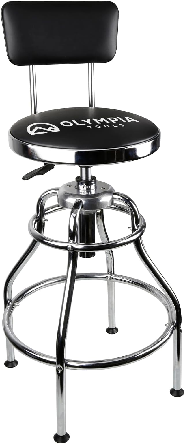 Olympia Tools 82-738 Adjustable Hydraulic Work Stool, Black