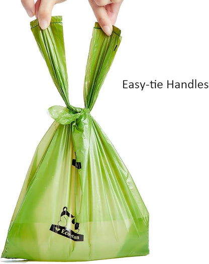 ECO-CLEAN Dog Poop Bags, 300-Count Dog Waste Bags with Easy-Tie Handles, Guaranteed Leak-Proof, Earth-Friendly, Unscented Oxo-biodegradable Pet Poop Bags (Not on Rolls)