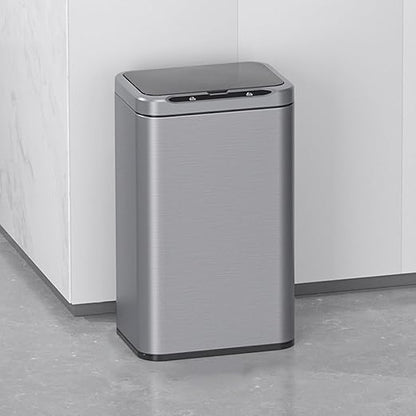 ELPHECO Stainless Steel Office Trash Can Motion Sensor Garbage Can Touchless