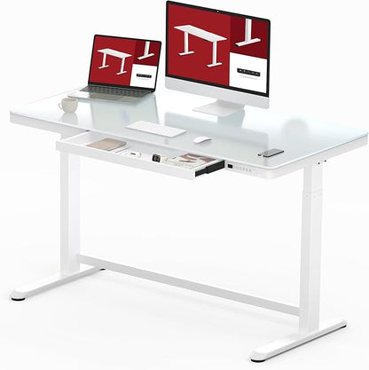 SANODESK Standing Desk with Drawer, Electric Height Adjustable Home Office Desk