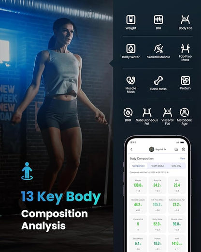 RENPHO Bluetooth Body Fat Scale, Digital Weight Scale Bathroom Smart Body