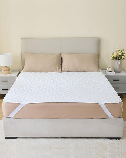California King 72"x84" Waterproof Pad with Straps, Mattress Protector | KANECH Washable Pee Pad for Bed, Adults, Overnight Bed Protector, Waterproof Mattress Pad, Hold 16 Cups, Fits 5-20" Mattress