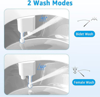 Bidet Toilet Attachment, Non-Electric 3 Wash Modes, Adjustable Water Pressure