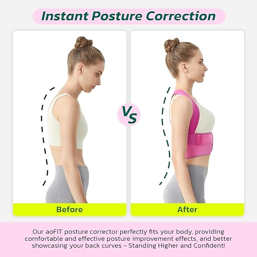 Posture Corrector for Women - Lightweight and Breathable Back Brace for Pain Relief, Rounded Shoulders and Hunchback, Compact & Portable with Fashionable Design, Invisible Under Clothes Blue M