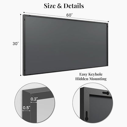 60"x30" Black Bathroom Mirror for Double Vanity, Metal Framed Large Wall Mirror