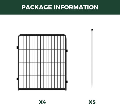 FXW Rollick Unleashed Dog Playpen for Indoor, Yard, RV Camping, 32 inch 4 Panels for Small and Medium Dogs, Black│Patented