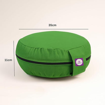 Yogikuti Meditation Cushion – 100% Pure Cotton Zafu for Comfortable Meditation & Yoga – Floor Sitting Pillow for Mindfulness & Support