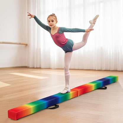 Giantex 7FT/8FT/9FT Balance Beam, Folding Gymnastics Beam w/Carry Handles