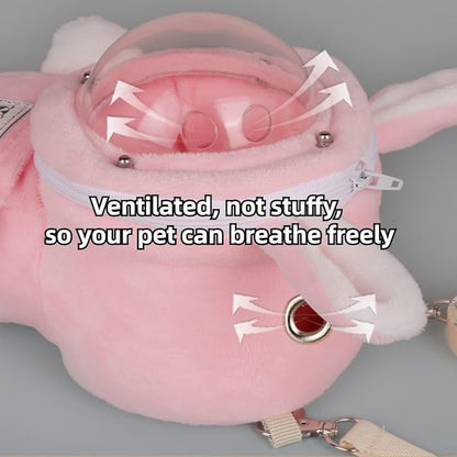 Sugar Glider Bonding Pouch Bonding Pouch Carry for Rat Syrian Hamster Hedgehog Small Pocket Pets, Gerbil Travel Bag Cute Bunny-Shaped Outing Bag with Large Transparent Window (Pink,Small)
