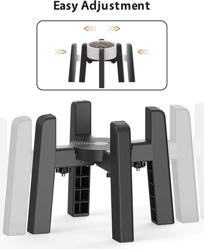 Dog Bowl Stand with Adjustable Width [Stand Only] | Elevated Pet Water & Food Bowl for Medium Dogs, Stable and Anti-Slip Raised Bowl