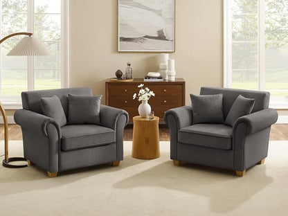 VANOMi 40" W Oversized Accent Chair, Oversized Reading Chair for Living Room, Comfy Reading Nook Chairs for Bedroom, Upholstered Large Chair Armchair Single Sofa for Small Space (Dark Gray)