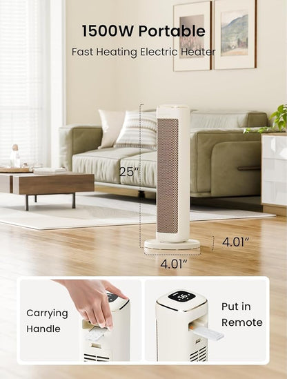 25" Space Heaters For Indoor Use Large Room, Electric Heaters For Indoor Use