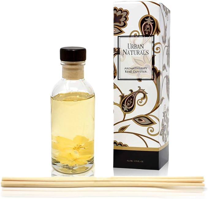 Urban Naturals Vanilla Orchid and Almond Scented Reed Diffuser Oil Set | Rich