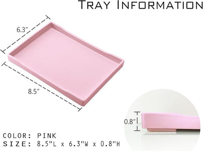 Small Pink Mini Serving Tray (8.5 x 6.3 inch) for Serving Accessory, Spa, Coffee, Drinks, Wine, Tea, Bar, Party, Seasoning, Perfume or Display Use.