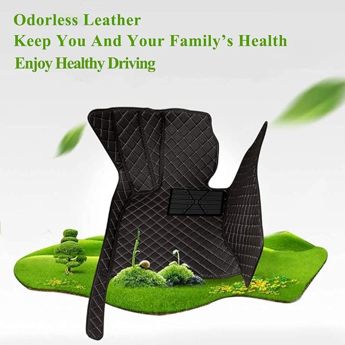 Customizable Text & Picture Car Floor Mats, Upload Any Image or Message, Unique Leather Gift Set Compatible with car Lovers, Fit SUV Sedan(White+Black)