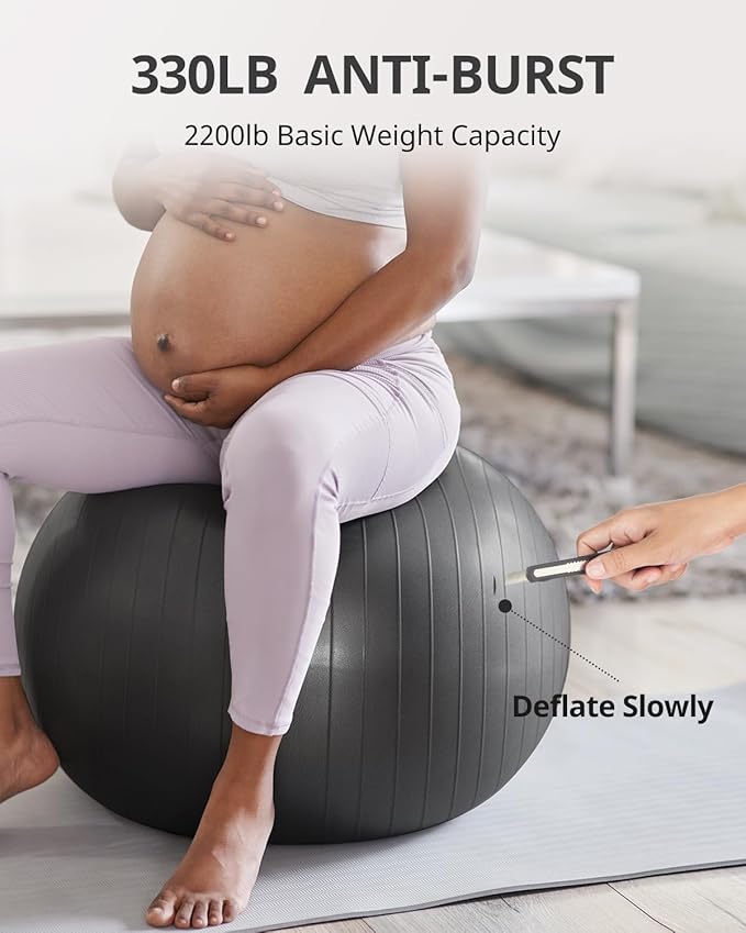 Trideer Exercise Ball for Yoga, Pilates & Fitness – Stability Ball Equipment
